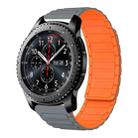 For Samsung Galaxy Gear S3 Frontier 22mm I-shaped Magnetic Silicone Watch Band(Gray+Orange) - 1