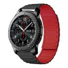 For Samsung Galaxy Gear S3 Frontier 22mm I-shaped Magnetic Silicone Watch Band(Black+Red) - 1