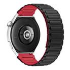 For Samsung Galaxy Gear S3 Frontier 22mm I-shaped Magnetic Silicone Watch Band(Black+Red) - 2