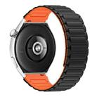 For Huawei Watch 4 22mm I-shaped Magnetic Silicone Watch Band(Black+Orange) - 2