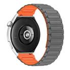 For Huawei Watch 4 Pro 22mm I-shaped Magnetic Silicone Watch Band(Gray+Orange) - 2