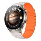 For Huawei Watch 4 Pro 22mm I-shaped Magnetic Silicone Watch Band(Starlight+Orange) - 1