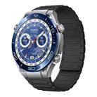 For Huawei Watch Ultimate 22mm I-shaped Magnetic Silicone Watch Band(Black) - 1