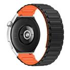 For Huawei Watch Ultimate 22mm I-shaped Magnetic Silicone Watch Band(Black+Orange) - 2