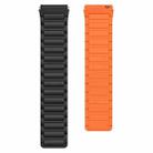 For Huawei Watch Ultimate 22mm I-shaped Magnetic Silicone Watch Band(Black+Orange) - 3