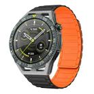 For Huawei Watch GT 3 SE 22mm I-shaped Magnetic Silicone Watch Band(Black+Orange) - 1