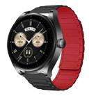 For Huawei Watch Buds 22mm I-shaped Magnetic Silicone Watch Band(Black+Red) - 1