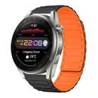 For Huawei Watch 3 Pro New 22mm I-shaped Magnetic Silicone Watch Band(Black+Orange) - 1