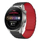 For Huawei Watch 3 Pro New 22mm I-shaped Magnetic Silicone Watch Band(Black+Red) - 1