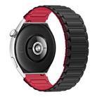 For Huawei Watch 3 Pro New 22mm I-shaped Magnetic Silicone Watch Band(Black+Red) - 2