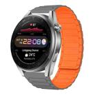 For Huawei Watch 3 Pro New 22mm I-shaped Magnetic Silicone Watch Band(Gray+Orange) - 1