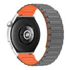 For Huawei Watch 3 Pro New 22mm I-shaped Magnetic Silicone Watch Band(Gray+Orange) - 2