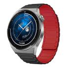 For Huawei Watch GT 3 Pro 46mm 22mm I-shaped Magnetic Silicone Watch Band(Black+Red) - 1