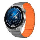 For Huawei Watch GT 3 Pro 46mm 22mm I-shaped Magnetic Silicone Watch Band(Gray+Orange) - 1