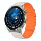 For Huawei Watch GT 3 Pro 46mm 22mm I-shaped Magnetic Silicone Watch Band(Starlight+Orange) - 1