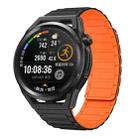 For Huawei Watch GT Runner 22mm I-shaped Magnetic Silicone Watch Band(Black+Orange) - 1