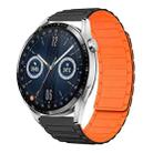 For Huawei Watch GT 3 46mm 22mm I-shaped Magnetic Silicone Watch Band(Black+Orange) - 1