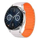 For Huawei Watch GT 3 46mm 22mm I-shaped Magnetic Silicone Watch Band(Starlight+Orange) - 1