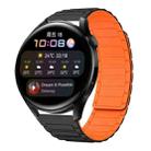 For Huawei Watch 3 22mm I-shaped Magnetic Silicone Watch Band(Black+Orange) - 1