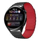 For Huawei Watch 3 22mm I-shaped Magnetic Silicone Watch Band(Black+Red) - 1