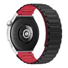 For Huawei Watch 3 22mm I-shaped Magnetic Silicone Watch Band(Black+Red) - 2