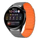 For Huawei Watch 3 22mm I-shaped Magnetic Silicone Watch Band(Gray+Orange) - 1