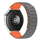 For Huawei Watch 3 22mm I-shaped Magnetic Silicone Watch Band(Gray+Orange) - 2
