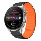 For Huawei Watch 3 Pro 22mm I-shaped Magnetic Silicone Watch Band(Black+Orange) - 1