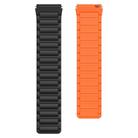 For Huawei Watch 3 Pro 22mm I-shaped Magnetic Silicone Watch Band(Black+Orange) - 3