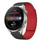 For Huawei Watch 3 Pro 22mm I-shaped Magnetic Silicone Watch Band(Black+Red) - 1