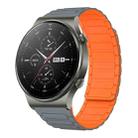 For Huawei Watch GT2 Pro 22mm I-shaped Magnetic Silicone Watch Band(Gray+Orange) - 1