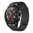 For Huawei Watch GT 22mm I-shaped Magnetic Silicone Watch Band(Black) - 1