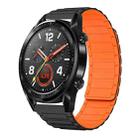 For Huawei Watch GT 22mm I-shaped Magnetic Silicone Watch Band(Black+Orange) - 1