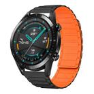 For Huawei Watch GT2 46mm 22mm I-shaped Magnetic Silicone Watch Band(Black+Orange) - 1
