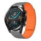 For Huawei Watch GT2 46mm 22mm I-shaped Magnetic Silicone Watch Band(Gray+Orange) - 1