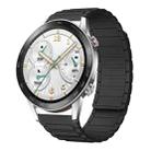 For Honor Watch GS 3i 22mm I-shaped Magnetic Silicone Watch Band(Black) - 1
