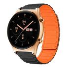 For Honor Watch GS 3 22mm I-shaped Magnetic Silicone Watch Band(Black+Orange) - 1
