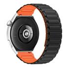 For Honor Watch GS 3 22mm I-shaped Magnetic Silicone Watch Band(Black+Orange) - 2