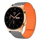 For Honor Watch GS 3 22mm I-shaped Magnetic Silicone Watch Band(Gray+Orange) - 1