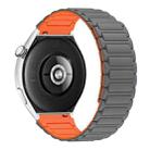 For Honor Watch GS 3 22mm I-shaped Magnetic Silicone Watch Band(Gray+Orange) - 2