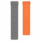 For Honor Watch GS 3 22mm I-shaped Magnetic Silicone Watch Band(Gray+Orange) - 3