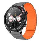 For Honor Watch Dream 22mm I-shaped Magnetic Silicone Watch Band(Gray+Orange) - 1