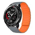 For Honor Watch GS Pro 22mm I-shaped Magnetic Silicone Watch Band(Gray+Orange) - 1