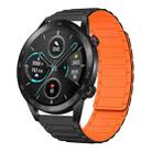 For Honor Magic Watch 2 46mm 22mm I-shaped Magnetic Silicone Watch Band(Black+Orange) - 1