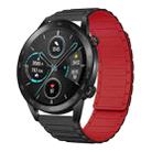 For Honor Magic Watch 2 46mm 22mm I-shaped Magnetic Silicone Watch Band(Black+Red) - 1