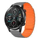 For Honor Magic Watch 2 46mm 22mm I-shaped Magnetic Silicone Watch Band(Gray+Orange) - 1