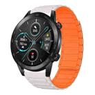 For Honor Magic Watch 2 46mm 22mm I-shaped Magnetic Silicone Watch Band(Starlight+Orange) - 1