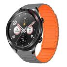 For Honor Magic watch 22mm I-shaped Magnetic Silicone Watch Band(Gray+Orange) - 1