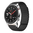 For Amazfit Watch GTR 4 22mm I-shaped Magnetic Silicone Watch Band(Black) - 1