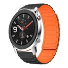 For Amazfit Watch GTR 4 22mm I-shaped Magnetic Silicone Watch Band(Black+Orange) - 1